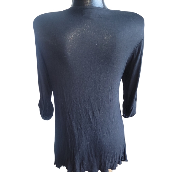 Papillon Black Top with Lace Overlay M - Picture 5 of 6